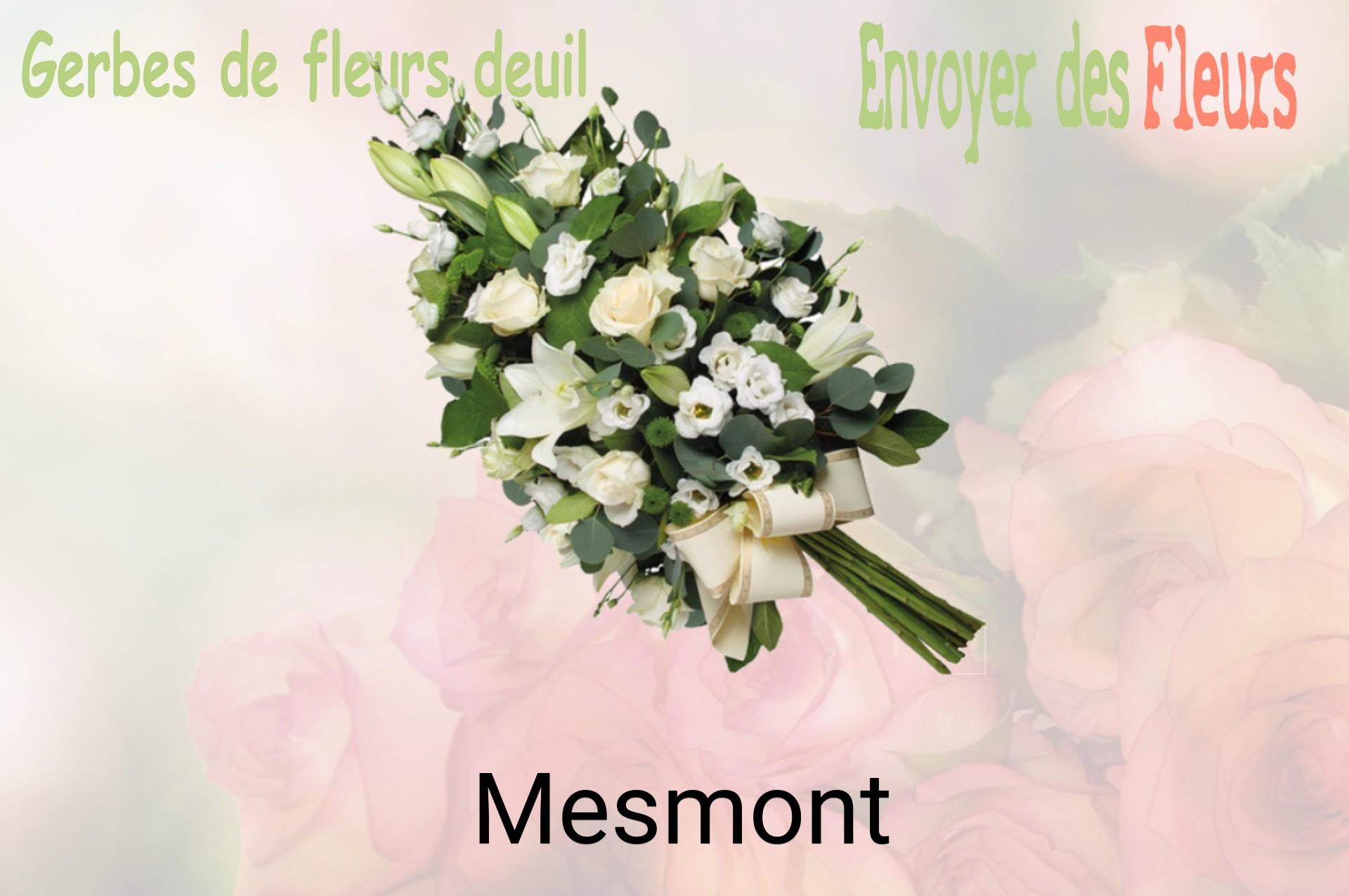 Gerbe de fleurs de deuil livrée à Mesmont